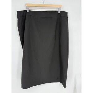 G Line Black Midi Skirt Womens Size 24W Pencil Style Elastic Waist Career Work